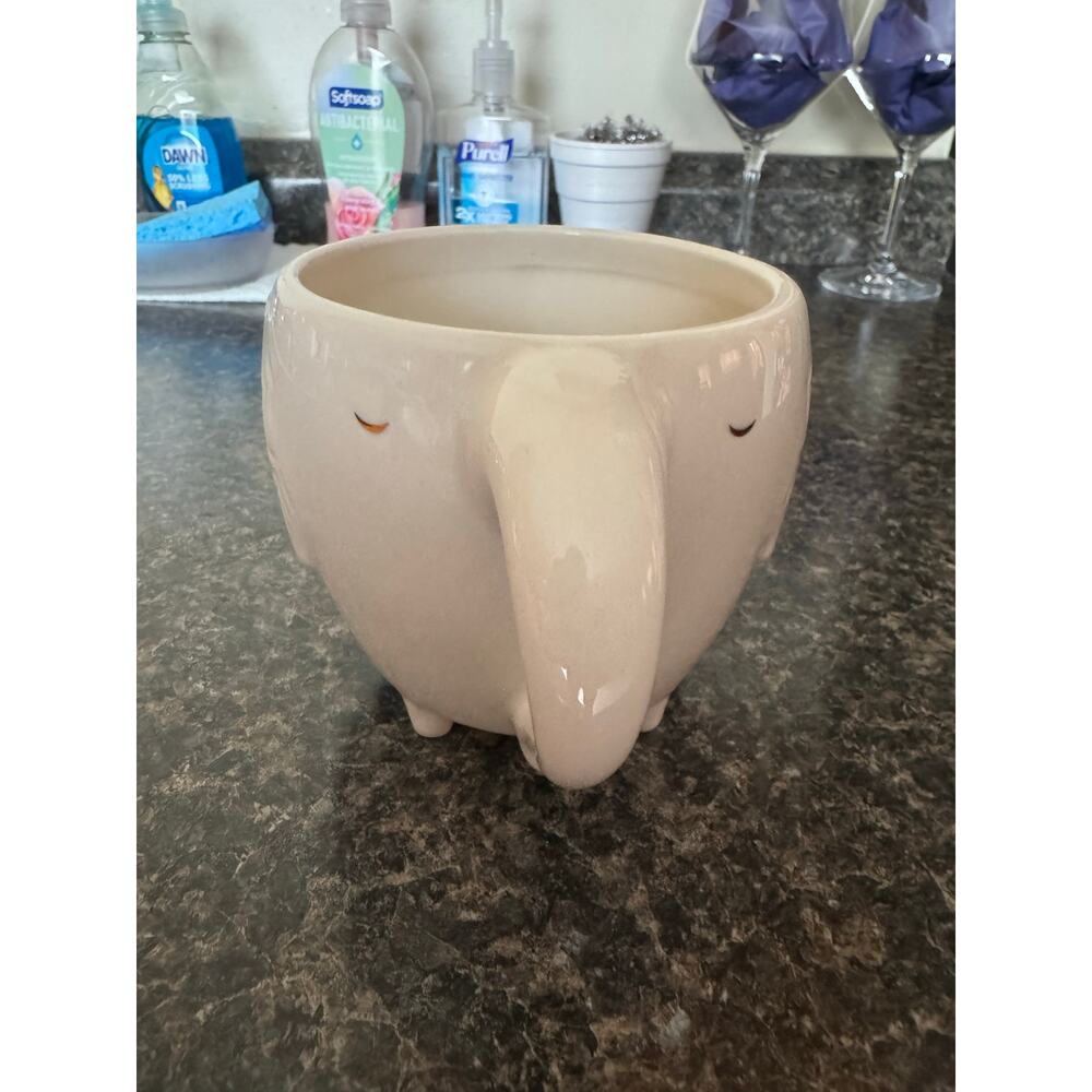 OPALHOUSE Elephant 3D White 14 oz. Mug Cup